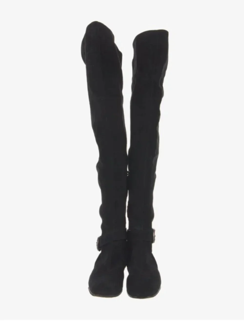 Gucci Suede Over The Knee Boots Womens Sz 9 Black Dionysus Buckles Preppy Formal